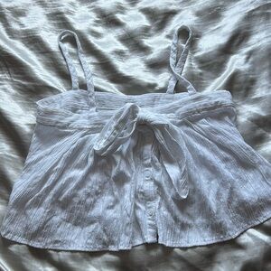 Sunday in Brooklyn Textured White Tank Top